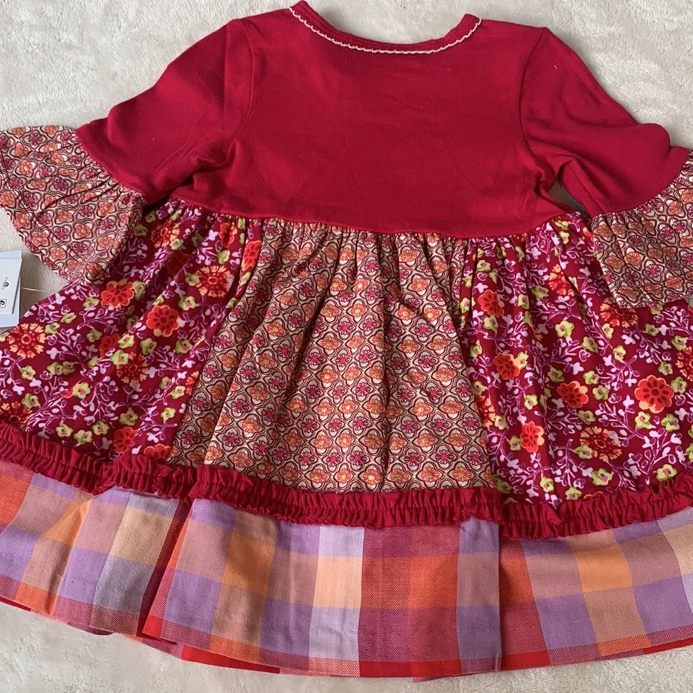 NWT Bonnie Baby Pink Pumpkin Appliqué Dress 12M Three Quarter Sleeve - Picture 13 of 13
